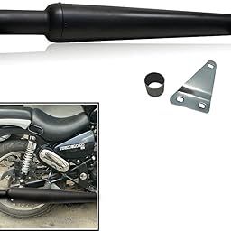 Dhe Best SIL42 Bike Goldstar Glasswool Filter Exhaust Silencer Unique Design Black Gold Star Silencer for RE Thunderbird 350 Model 2-22