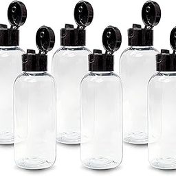 Hunky Dory 50pcs 100ml Empty Clear Plastic Bottles Refillable Travel Size Cosmetic Containers Leak Proof Squeeze Bottles with Flip Cap for Toiletries,Shampoo. (Black Cap)-17