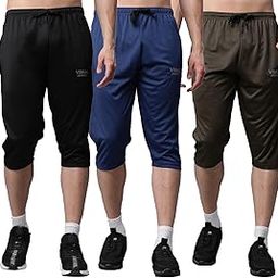Dryfit Lycra Solid 3/4th Capri for Men (Pack of 3)-Dryfit_D13_BLK_BLU_Gry_03-P-picture-31