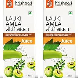 KRISHNA'S HERBAL & AYURVEDA Lauki Amla Juice - 500 Ml (Pack Of 2) Fresh Lauki And Cold Pressed Amla Juice | Strengthens Digestive System| Helpful In Sugar Levels-image-12