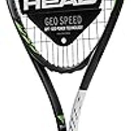 HEAD Geo Speed Composite Adult Tennis Racket Pre-Strung Head Light Balance 4 3/8 in Grip (White/Black, 27.5 Inch)-image-1