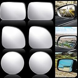 CarFrill 6 Pieces Blind Side Mirrors Blindspot Mirror for Car Blind Spot Mirror Car HD Blind Spot Mirror 2 Pairs Round Rear-View Mirrors 2 Pairs Rectangle Blind Mirrors and 2-image-77
