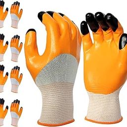 Safe Cure - Safety Gloves for Men Industrial | Heat Resistant | Nitrile Gloves | Safety Hand Gloves For Men & Women | Hand Gloves for Gardening Work | Cut Resistant Gloves (Pack of 10)-image-24