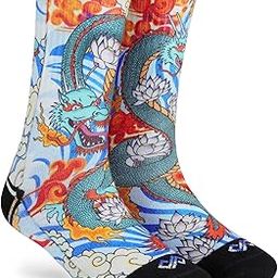 Men Polyester Blend & Women Crew Length Socks (Dragon) (Pack Of 1 Pair; Anti-Odour; Breathable; Durable)-picture-6