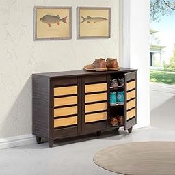 Furniva Shoe Cabinet with 3 Compartments, 90 x 40 x 40 cm, Wenge, Modern Design for 18-20 Pairs (4 Layer - 3 Door)-11