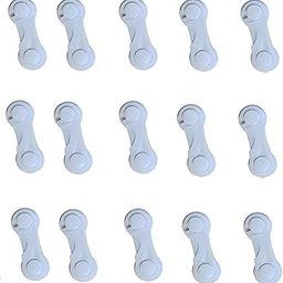 MAPPERZ Acrylonitrile Butadiene Styrene Cabinet Door Locks for Baby Safety Proofing, Door Locks with Adhesive, Childproof Door Latch for Protecting Kids Toddler and Infant,Pack of 15,White-picture-12
