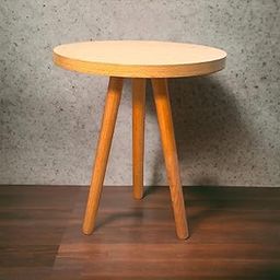 Amazon Brand - Umi Tipsy 400X400MM Modern Round Particle Board Side Table Home Décor, Corner Table, End Table for Living Room, Bedroom, Balcony in Brown Color-image-19