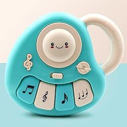Chanak Baby Piano Musical Infant Toy 4 Key Nodes with 31 Music melodies Includes Learning Numbers & Shapes, Flashing Lights Early Learning Baby Tiny Tunes for Boys Girls, 6 to 12 Months (Blue/White)-image-77
