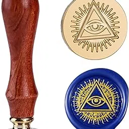 Illuminati Evil Eye Wax Seal Stamp Wiccan Wax Stamp All-Seeing Eye Sealing Metal Head Eye of Providence Sealing Wax Stamp with Wooden Handle-image-7