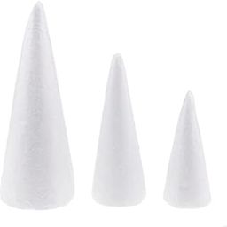 CALANDIS™ 10x3x Cone Polystyrene Styrofoam 3 Sizes for DIY Crafts Xmas Tree Decor | Styrofoam Forms | Crafting Pieces | Multi-Purpose Craft Supplies-picture-4