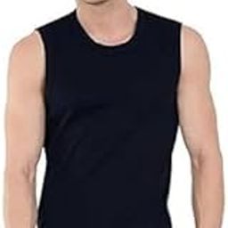 Fox World Close Round Neck Broad Shoulder Multipurpose Sleeveless Vest for Men Black-image-84
