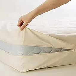 Edenwald Waterproof Mattress Protector Single Size 72x36x4 Depth, Beige, Zipper-image-6