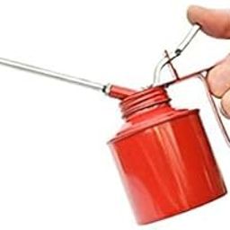 CRAFTSFY Oil Can Multi Purpose Lubricator - 1/2 Pint Lubricant Oil Can with Lever Pump Body and 15cm Nozzle for Car/Bike/Kitchen/Sewing Machine Manual Sprayer (red & blue)-picture-28