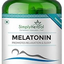 Simply Herbal Melatonin 10mg Sleeping Tablet, Non-Habit Forming, Deep Sleep Supplement, Helps Stress & Anxiety Relief, Support Jet Lag Strain for Men Women Adults, Healthy Sleep Cycle (60 Tablets)-99