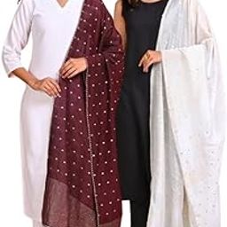 Women’s 2.4 Meter Premium Chanderi Dupatta in Black – Zari Boota, Stripes & Scallop Lace Edges | Perfect for Special Occasions-image-63