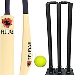 FELIDAE Combo 1 Plastic Cricket Bat Full Size + Full Wicket Set + 1 Ball Cricket Kit Combo Cricket Kit for 15+ Age Group-picture-14