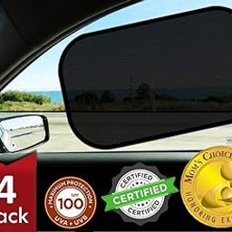 kinder Fluff Car Window Shade (4Pack)-The Only Certified Car Window Sun Shade for Baby Proven to Block 99.95% UVR - Mom's Choice Gold Award - Car Seat Sun Protection - Standard-image-65
