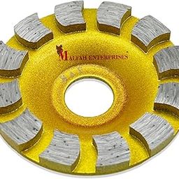 Malfah Diamond Cup Grinding Wheel,3" 2 pcs 12-segments Heavy Duty Single Row Grinding Disc for Angle Grinder Polishing and Cleaning Concrete Granite Marble Stone Rock Gold Maf 2 pcs-image-10