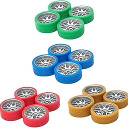 MERISHOPP 4 Pieces 1/28 Wheel Rim and Tires Replacements for Wltoys K969 Crawler Red-image-98