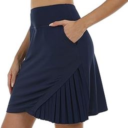 Women's 20" Knee Length Golf Skorts Athletic Skirts Summer Casual Active Workout Sports Tennis Skirt with 4 Pockets, Navy, Large-image-7