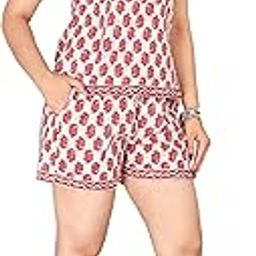Women Pure Cotton Printed Top & Shorts Set, Nightwear, Nightsuit Set, Sleepwear, Loungewear (Combo of Top and Shorts)…-picture-20