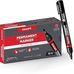 Luxor 1222 Refillable Permanent Bold Marker - Black - Box of 10-image-99
