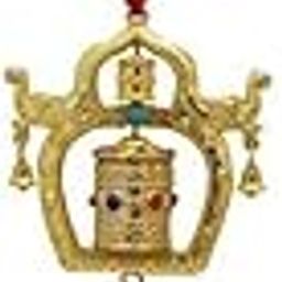 Golden Twirling Prayer Wheel Charm Symbolizing Peace and Gaining Positive Energy Hanging 1 Piece-picture-32