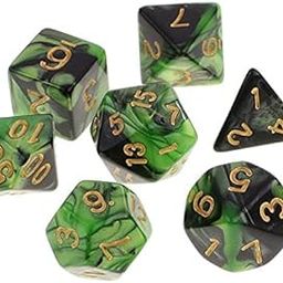 TRENDYNEST® 4x7 Pieces Polyhedral Dice for Dungeons and Dragons RPG Board Game Green Black | Toys & Hobbies | Games | Role Playing Games | Accessories-image-20