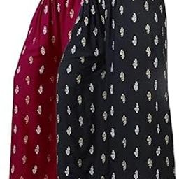 Printed Palazzo Pants for Women and Girls – Western Style Combo (Free Size, Waist 28-36 Inches) – Lightweight & Comfortable Trousers for Casual Wear-image-17