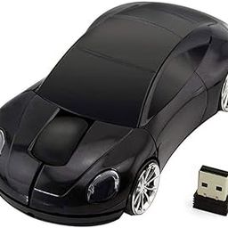 Microware 3D Car Shape Mini 4800 DPI USB Wireless with 3 Keys Optical Gaming Mice Mouse for PC Computer Laptop (Black)-15