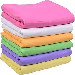 MK Handicraft(PurpleCrown),Pack of 6pieces Multicolor Pure Breathable Cotton and high Absorbent Cribsheet for Newborn Babies, Swaddler Cum Comforter for Infants.(Children: M, 75cmx65cm, Green)-16
