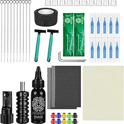 SAZ DEKOR Tattoo Kit Table Mats Manual For Beginner Artists Home 1Rl|Professional Complete Tattoo Kit Tattoo Supplies, Tattoo Ink Set with Accessories, Paint Stencils Body Art Stencil Pack For All|-image-53
