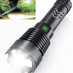 Alifa Rechargeable Led Flashlight Brightest Powerful Handheld Flashlight,Xhp160.2 Zoomable Ipx5 Waterproof Super Bright Flashlight With 5 Modes, Aluminum, 120000 Lumen-15