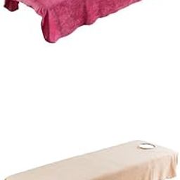 UJEAVETTE 2pcs Soft Crystal Velvet Massage Bed Sheets Cover with Face Hole-image-51