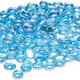 Pebstone Stones for Decoration Glossy Fire Glass Pebbles for Aquarium Fish Tank Vase Filler Home Garden & Landscape Decoration, Glass, Blue (500 gm); [Glass02-Blue-500 gm]-image-77