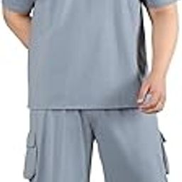 Men Plus Size Casual Summer Track Suit Co-ord Sets-8