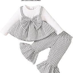hopscotch Girl's Polyester White Checkered Top, Pant With Headband-picture-3