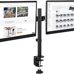 Dual Monitor Desk Mount Stand, Full Motion Computer Monitor Arm Mount for 2 LCD Screens up to 27 Inch, Dual Monitor Stand with C-Clamp-0