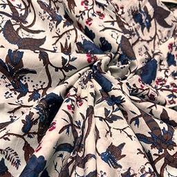 Fashionmart Cotton Fabric Material Sanganeri Printed Hand Print Cotton Fabric Print Women Dress Material Running Jaipuri Women Dress Material Kurtis Natural 43" Inches (3 Meter)-picture-13