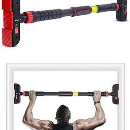 Athmonk No Screw Pull Up Bar Rod for Home Door Mounted - Hanging Exercise Equipment Gym Workout for Men Women - Height Increase Kids - 200kg Load - 75-110 cm Adjustable - Heavy Duty Carbonised Steel-image-128