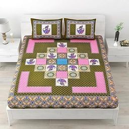 100% Cotton 150 TC Floral Design Printed Single Bedsheet with Pillow Covers 150ME3087-image-86