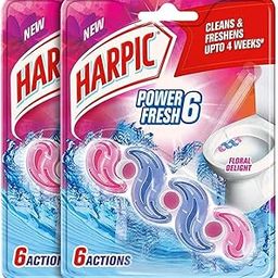 Harpic Floral Delight - 35 g Pack of 2 Power Fresh 6 Toilet Cleaner Rim Block | Toilet flush cleaner blocks-image-84