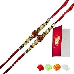 Rakhi for brother Rakshabandhan with roli chawal chandan and mishry | raksha bandhan | rakhi bracelet for brother with greeting card-image-25