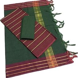 Women's Mangalagiri South Cotton All Over Thread Work Dress Material with Cotton Dupatta-MAROON-GREEN.-picture-16
