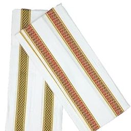 DESI DHANG Pure Soft Cotton Men's Ethnic Gamchha/Angocha Set – Lightweight, Quick Absorption, Unique Design, 75 x 28 Inches, White, Set of 2-picture-42