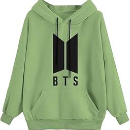 Women BTS Printed Hoodies Fleece Hooded Neck Hoodies - Sweatshirt with Hoodies Full Sleeves Women Winter Wear, Long Sleeve Sweatshirts for Womens - Regular Fit-image-2