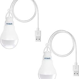FEDUS USB Bulb for Power Bank, LED Light for Mobile Lamp, Mini Night Light - Portable White (Pack of 2)-13