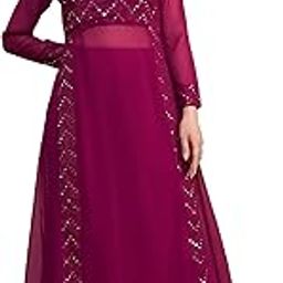 Embroidered Georgette Kurta & Sharara Co-ord Set For Women's|3/4 sleeve Boat Neck Regular Fit Stylish Summer Fusion Casual Wear Ladies Cord Set-picture-13