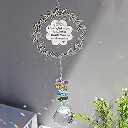 Thank You Gifts, Sun Catcher Gift with Engraved Thank You Message, Hanging Crystal Suncatcher Ornament for Window Rainbow Maker, Appreciation Gift, Gratitude Gifts for Friend Family Teacher-image-99