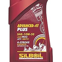 SILBOIL ADVANCED 4T -PLUS 10W-50 (API: SN/TC) (JASO: MA-2) High Performance Full-Synthetic Engine Oil (1 L, Pack of 1)-picture-0